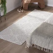FRAAI Teppich Läufer - Hidde 3D Lines Weiß 80x180cm