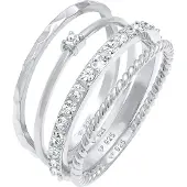 Elli Ring 925 Sterling Silber Ring Set in Silber | Gr.: 54