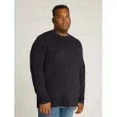 Tommy Hilfiger Big & Tall Longsleeve "BT-STRETCH SLIM FIT TEE-B mit Rundhals und Logo" unifarben, casual, slim fit, Baumwollmix, Rundhals, große Größen