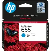 HP 655 Cyan Original Ink Advantage Druckerpatrone, Standardertrag, Cyan, Tinte auf Farbstoffbasis, 1 Stück(e), 600 Seiten