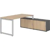 Hammerbacher Schreibtischkombi 160x80cm, Eiche/Silber