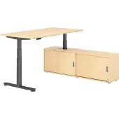 Hammerbacher Sitz-Steh Kombi 160x80cm, Ahorn/Graphit