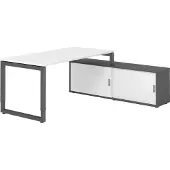 Hammerbacher Schreibtischkombi 160x80cm, Weiss/Graphit