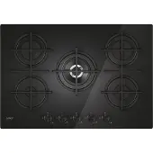 Candy CVG74WTB, Schwarz, Integriert, 75 cm, Gaskochfeld, Gehärtetes Glas, 5 Zone(n)