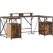 vidaXL Schreibtisch Geräucherte Eiche Holzwerkstoff