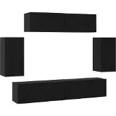 vidaXL TV-Schrankset 6 pcs Schwarz Eichen-Optik Holzwerkstoff