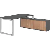 Hammerbacher Schreibtischkombi 160x80cm, Graphit/Silber