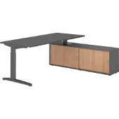 Hammerbacher Schreibtischkombi 180x80cm, Graphit/Graphit