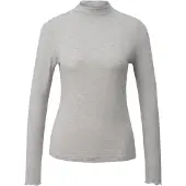 Comma casual identity Langarmshirt "semitransparente Optik" hoher Rundhalsausschnitt, casual, slim fit, mit Wolle
