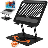 Media tech Verstellbarer drehbarer ergonomischer Laptopständer 10–17” LAPTOP STAND ROTO MT2662