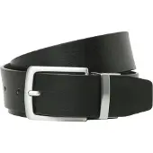 Jack & Jones Ledergürtel "JACRIO REVERSIBLE LEATHER BELT NOOS", Herren, Gr. 95, schwarz (schwarz detail:schwarz braun, reversible), Leder, unifarben, Gürtel Ledergürtel