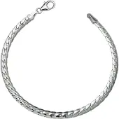 GLAMS armband gourmet bol 4,5 mm - Zilver