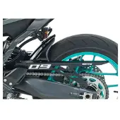 Bodystyle Hinterradabdeckung mit Alu Kettenschutz MT-09/SP 24-, grau/schwarz/cyan Aluminium