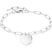 Liebeskind berlin Armband "Schmuck Edelstahl Armkette My Heart Herz", silber (edelstahlfarben), Armbänder, Damen, 20cm, Edelstahl, Armband