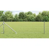 vidaXL Euro-Zaun mit Stacheln 10 x 0,6 m Verzinkter Stahl Silber Netz