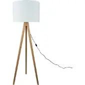 Licht-Erlebnisse Stehleuchte Metall Stoff 145 cm Tripod Kiefer Weiß E27 Skandinavisch