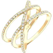 Elli Ring 925 Sterling Silber Zirkonia Wickelring Elli Gold