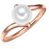 Valero Pearls Ring Sterling Silber Süßwasser-Zuchtperle in roségold | Gr.: 52