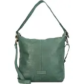 Harold's Leder Schultertasche Submarine Shopper Upend Green dunkelgrün
