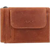 MIKA Geldbörse RFID Leder 11 cm mit Geldscheinklammer