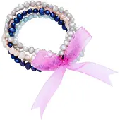 Valero Pearls Damen Satin Süßwasser-Zuchtperlen pink 19,0 cm - 24413
