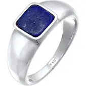 KUZZOI Ring Herren Siegelring Sodalith Quadrat Basic 925 Silber Kuzzoi Silber