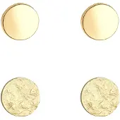 Elli Ohrringe Ohrstecker Matt Glänzend Rund 2Er Set 925 Silber Elli Gold