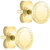 Liebeskind berlin Paar Ohrstecker "Schmuck Geschenk Gold 375 Ohrringe Gold Collection", gold (gelbgoldfarben), Ohrringe, Damen, 6mm, Gelbgold 375, Paar Ohrstecker