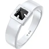 KUZZOI Ring Herren Bandring Solitär Onyx Pyramide 925 Silber Kuzzoi Silber
