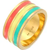 Elli Ring Rillen Emaille 925 Silber Elli Bunt