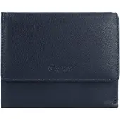 Esquire Leder Geldbörse Viktoria Flap Wallet Navy dunkelblau