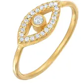 Elli Ring 925 Sterling Silber Evil Eye in Gold | Gr.: 54