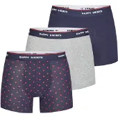 Happy Shorts Herren Boxer Shorts, 3er Pack - Retro Jersey, Logobund