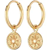 Elli Ohrringe Creolen Coin Rund Sonne Antik 925Er Silber Elli Gold