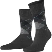 Burlington Manchester Socken Kariert Anthrazit 3095