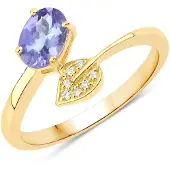 Rafaela Donata Ring Sterling Silber Tansanit in gelbgold | Gr.: 60