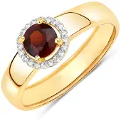 Rafaela Donata Ring Sterling Silber Granat in gelbgold | Gr.: 52