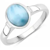 Rafaela Donata Ring Sterling Silber Larimar in silber | Gr.: 56