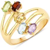 Rafaela Donata Ring Sterling Silber Amethyst in gelbgold | Gr.: 56