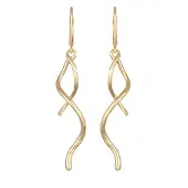 Elli Ohrringe 925 Sterling Silber Spirale, Wellen in Gold | Gr.: onesize