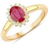 Rafaela Donata Ring Sterling Silber Rubin (glasgefüllt) in gelbgold | Gr.: 54