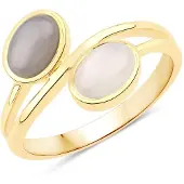 Rafaela Donata Ring Sterling Silber Mondstein in gelbgold | Gr.: 50
