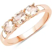 Rafaela Donata Ring Sterling Silber Morganit in roségold | Gr.: 50