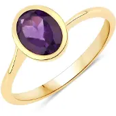 Rafaela Donata Ring Sterling Silber Amethyst in gelbgold | Gr.: 56