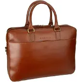 Bugatti Aktentasche "REMO", Damen, Gr. B/H/T: 41cm x 29cm x 8cm onesize, braun (cognac), Leder, leicht glänzend, unifarben, Taschen Aktentasche, echt Leder