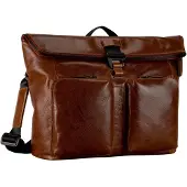 Leonhard heyden Leder Umhängetasche Schultertasche mit Laptopfach Porto Messenger Brown braun