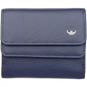Golden Head Geldbörse Madrid RFID Protect Billfold Coin Wallet With Front Flap Snap Closure Blue dunkelblau