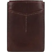 Fossil Leder Kartenhalter Geldklammer Derrick Magnetic Card Case Dark Brown braun