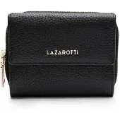 Lazarotti Leder Geldbörse Bologna Leather Wallet With 8 Card Slots Black schwarz
