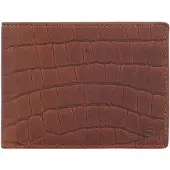 Esquire Leder Geldbörse Dallas Croco Wallet Brown braun